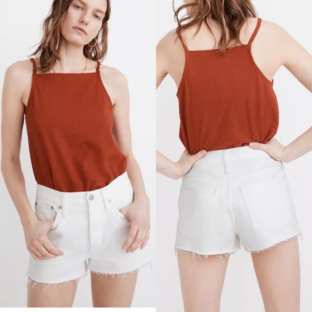 NWT Madewell Relaxed Denim Shorts in Tile White